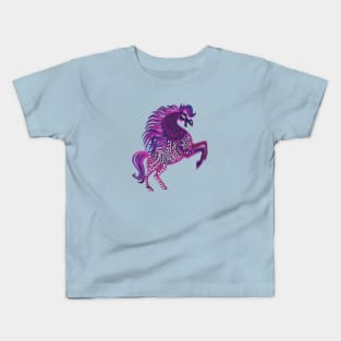 dark horse drawn with patterns on the body Kids T-Shirt